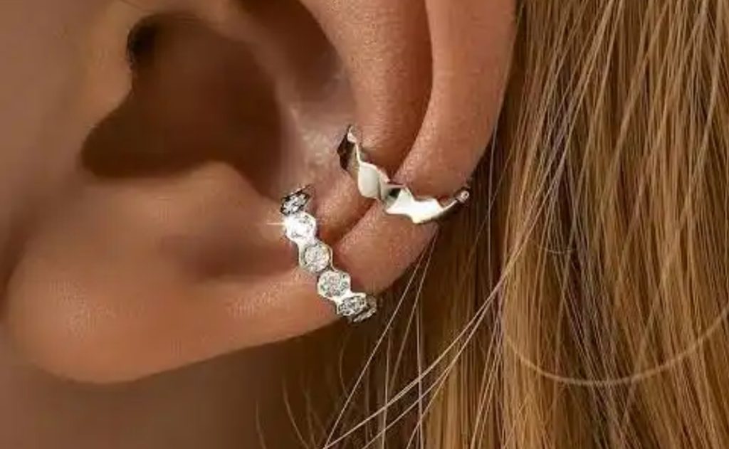 Silver Cuff Earrings with Crystal Accents - 10 Affordable Earrings That Look Expensive 