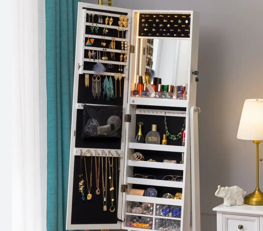 jewelry cabinets - 10 Necklace Storage Ideas To Keep Your Jewelry Safe And Organized