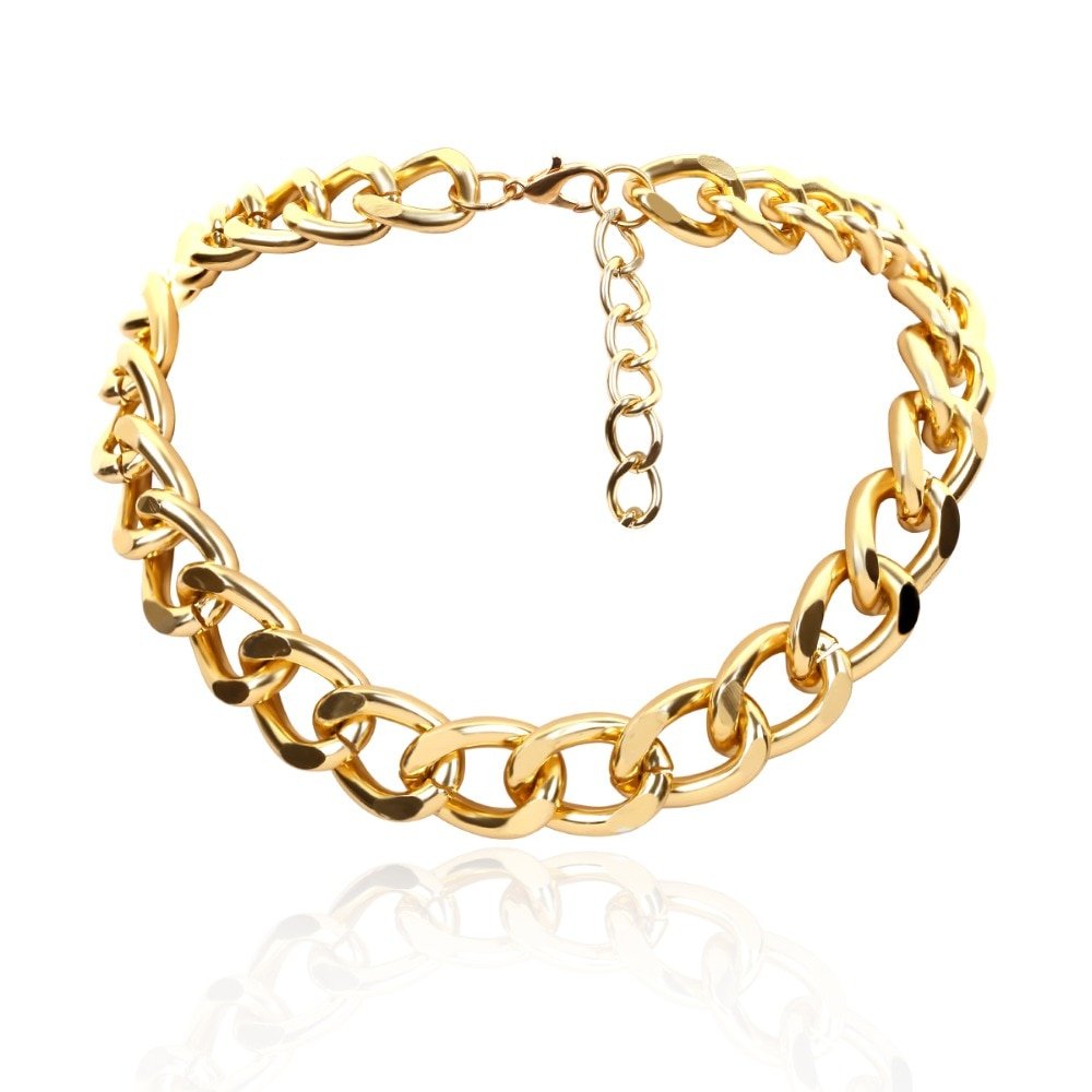 An image of a stylish Women's Thick Gold Chain Necklace.