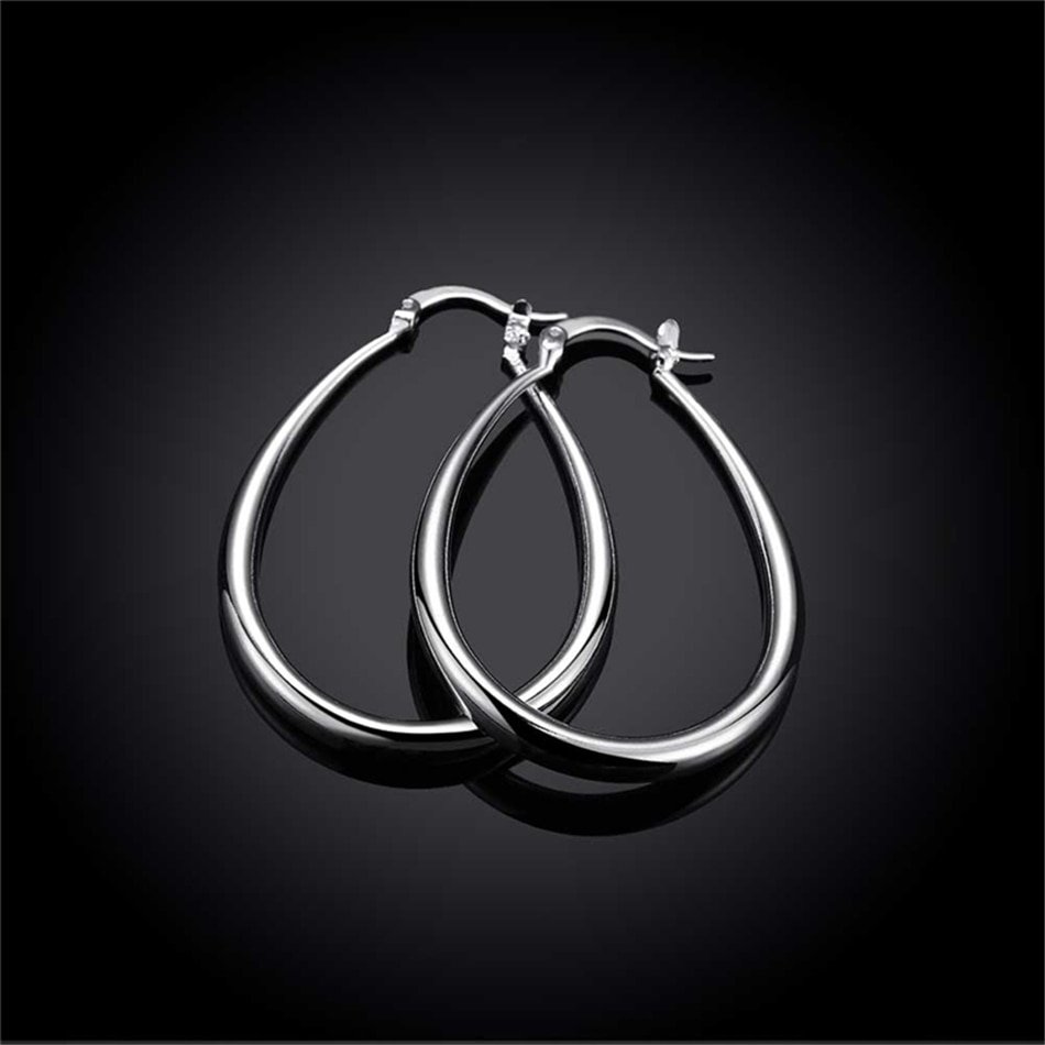 Women's 925 Sterling Silver Smooth Circle Earrings