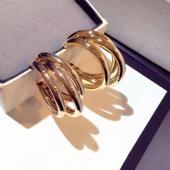 A pair of Women's Fashion Chunky Hoop Earrings in a box, perfect for women's fashion.