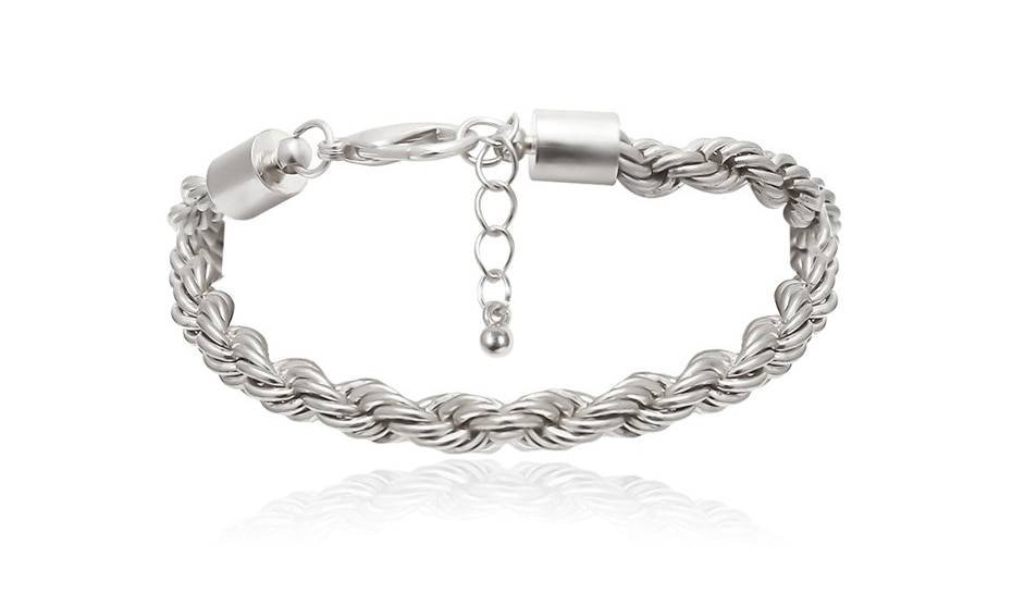 Curb Cuban chain bracelet set for women fashion with a lobster clasp closure on a white background.
