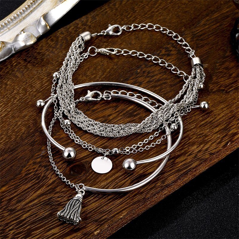 Women's Bohemian Tassel Round Bracelet