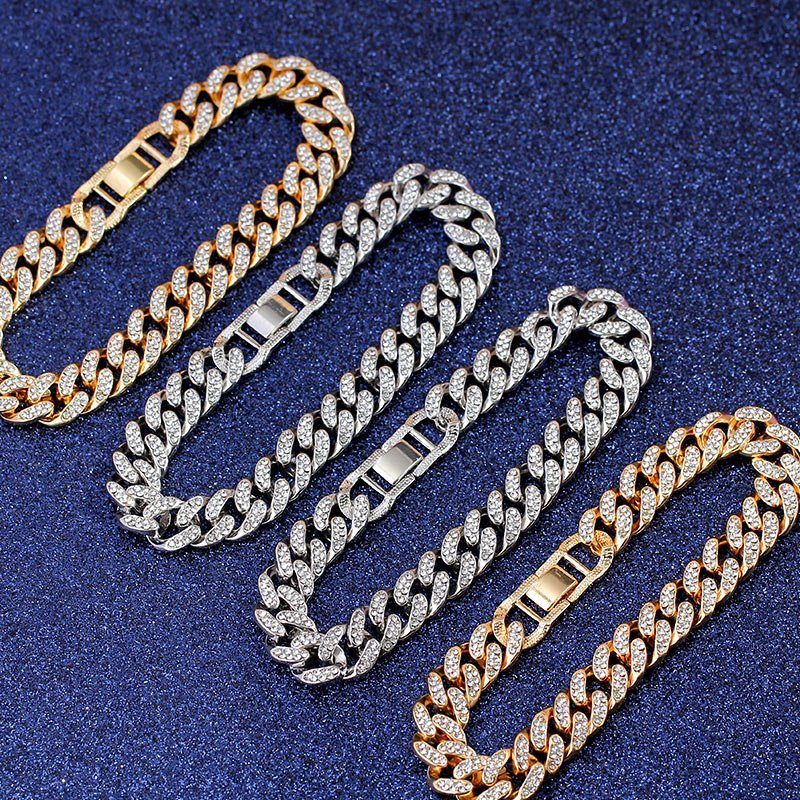 Women's Solid Link Chain Bracelets on a glittery blue background, embodying the latest women fashion trends.